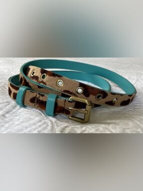 Boden Outer Hair on Cow Hide Belt